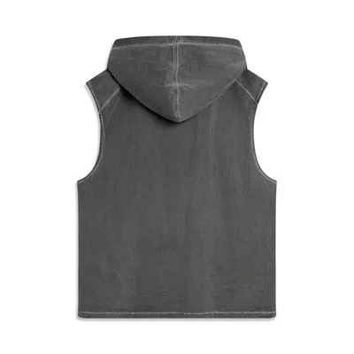 Li-ning Badfive Graphic Sleeveless Hoodie 'washed Grey' In Gray