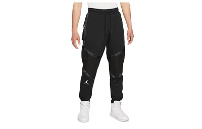 Air Jordan Dri-fit Zion Big Pocket Patchwork Print Knit Sports Bundle Feet Pants Black