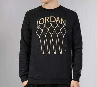 Air Jordan Fleece Knit Round Neck Hoodie Men's Black