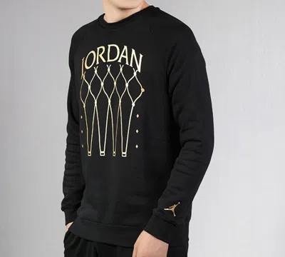 Air Jordan Fleece Knit Round Neck Hoodie Men's Black