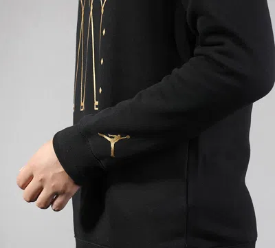 Air Jordan Fleece Knit Round Neck Hoodie Men's Black