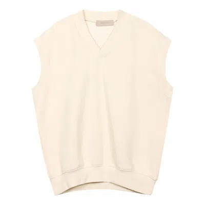 Essentials Fear Of God  Fw22 V Neck Vest 'egg Shell' In Neutral