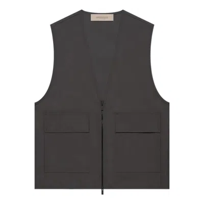 Essentials Fear Of God  Ss22 Work Vest 'iron' In Black