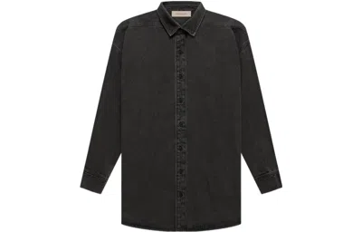Essentials Fear Of God  Ss22 Long Sleeve Denim Shirt 'black'