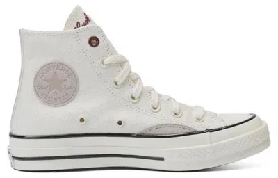 Converse Logo Embroidered High Upper Board Shoes In White