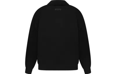 Essentials Fear Of God  The Black Collection Knit Polo Shirt 'jet Black'