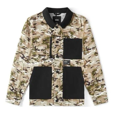 Vans Men's  Work Weird Colorblock Big Pocket Lapel Jacket Camouflage In Brown