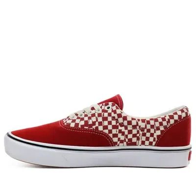Vans Comfy Cush Era Men's Low Shoe Tear Check Racing Red/true White In Multi