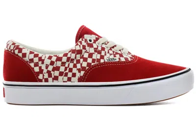Vans Comfy Cush Era Men's Low Shoe Tear Check Racing Red/true White In Multi