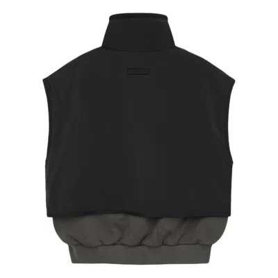 Essentials Fear Of God  Ss24 Nylon Fleece Mockneck Vest 'ink Jet Black'