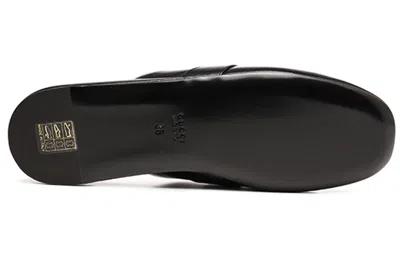 Gucci Women Black Nappa Leather Mules With Horsebit
