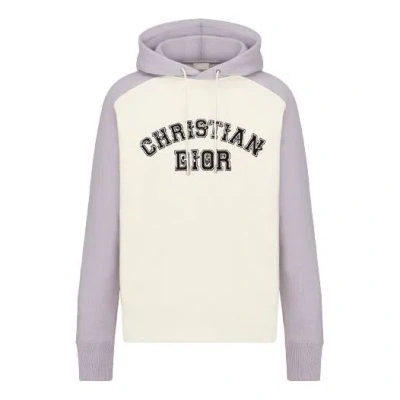 Dior Men's  X Kenny Scharf Crossover Fw21 Cotton Fleece Hooded Long Sleeves Gray White Colorblock