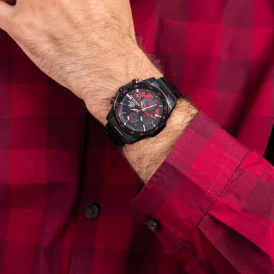 Casio Edifice Series Classic Men'swatcheses Men's Black Stainless Steel Strap Mens Red/black Analog
