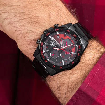 Casio Edifice Series Classic Men'swatcheses Men's Black Stainless Steel Strap Mens Red/black Analog