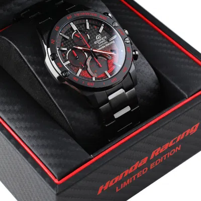 Casio Edifice Series Classic Men'swatcheses Men's Black Stainless Steel Strap Mens Red/black Analog