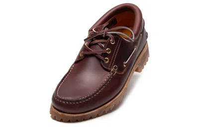Timberland Authentic Brown Loafers With Embossed Logo On The Side In Leather Man