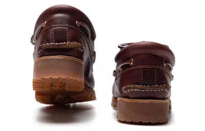 Timberland Authentic Brown Loafers With Embossed Logo On The Side In Leather Man