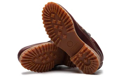 Timberland Authentic Brown Loafers With Embossed Logo On The Side In Leather Man