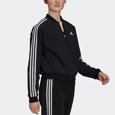 Adidas Originals Striped-sleeve Zip-up Sweatshirt In Black