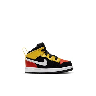 Air Jordan (td)  1 Mid Se 'amarillo Team Orange' In Black
