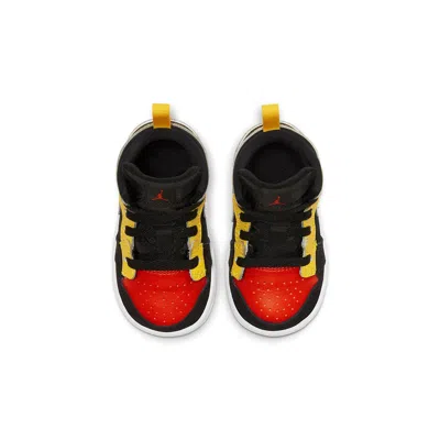 Air Jordan (td)  1 Mid Se 'amarillo Team Orange' In Black