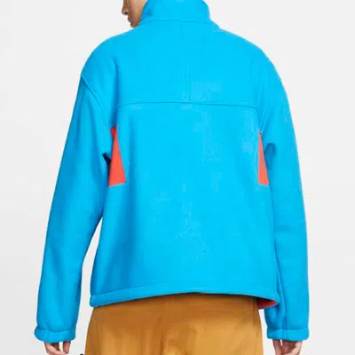 Nike Casual Cozy Contrasting Colors Fleece Jacket Blue