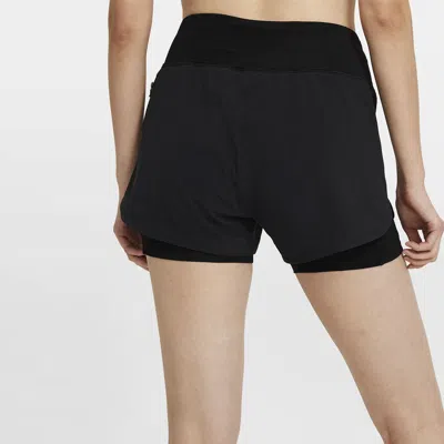 Nike (wmns)  Eclipse 2-in-1 Running Training Solid Color Sports Woven Shorts Black