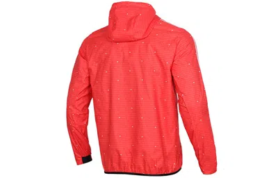 Adidas Originals Adidas Wb Aop 3s Woven Casual Sports Hooded Jacket Red