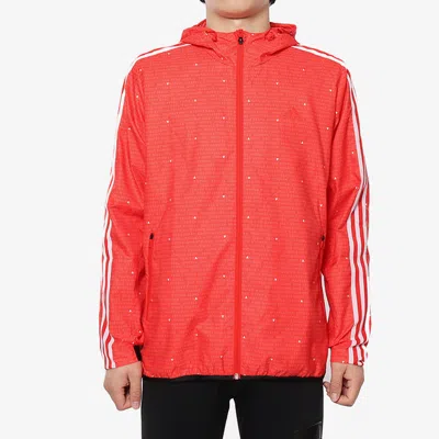Adidas Originals Adidas Wb Aop 3s Woven Casual Sports Hooded Jacket Red