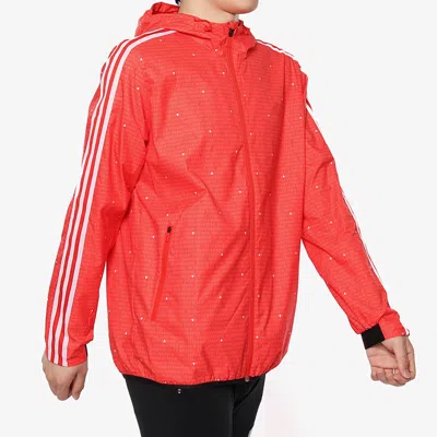 Adidas Originals Adidas Wb Aop 3s Woven Casual Sports Hooded Jacket Red