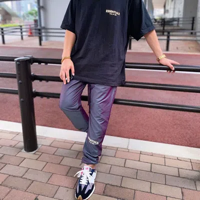 Essentials Fear Of God  Ss20 Track Pants Iridescent In Black