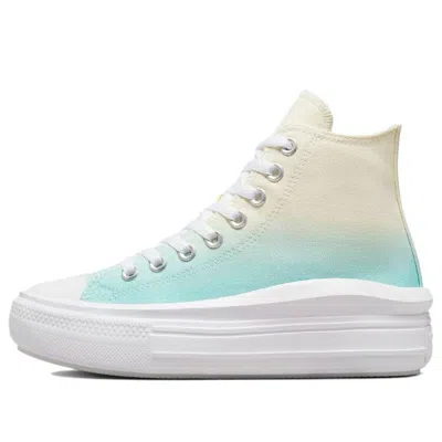 Converse Chuck Taylor All Star Hi Move Ombre Canvas Platform Sneakers In Egret/light Dew-white