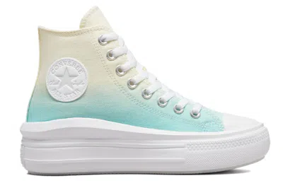 Converse Chuck Taylor All Star Hi Move Ombre Canvas Platform Sneakers In Egret/light Dew-white