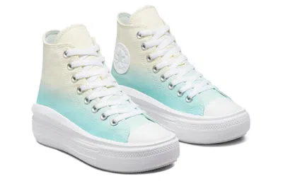 Converse Chuck Taylor All Star Hi Move Ombre Canvas Platform Sneakers In Egret/light Dew-white