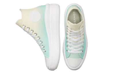 Converse Chuck Taylor All Star Hi Move Ombre Canvas Platform Sneakers In Egret/light Dew-white