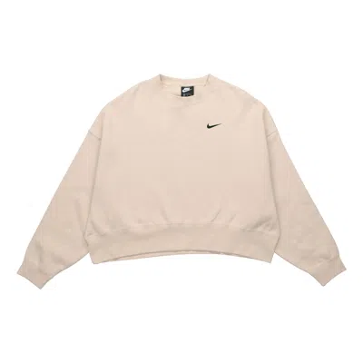 Nike (wmns)  Sportswear Essential Fleece Crew 'beige' In Pink
