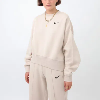 Nike (wmns)  Sportswear Essential Fleece Crew 'beige' In Pink
