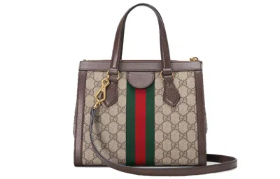 Gucci Ophidia Medium Top Handle Bag In Brown