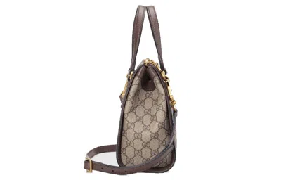 Gucci Ophidia Medium Top Handle Bag In Brown