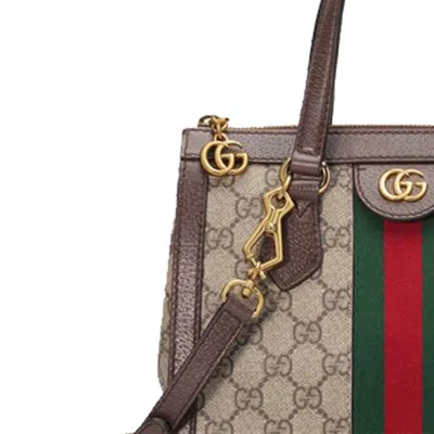 Gucci Ophidia Medium Top Handle Bag In Brown