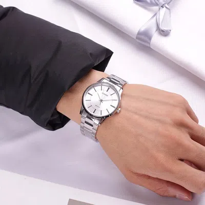 Casio Waterproof Stainless Steel Strap Unisex Mens Silver Analog In Metallic