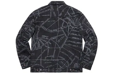 Supreme Ss19 Gonz Map Work Jacket Pattern Zipper Unisex Black