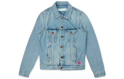 Off-white Spray Paint Graffiti Jacket Men Blue