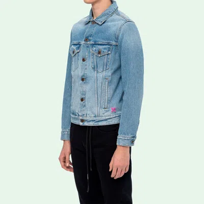 Off-white Spray Paint Graffiti Jacket Men Blue
