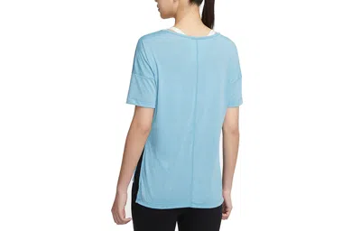Nike (wmns)  As W Ny Df Layer Ss Top Cerulean In Blue