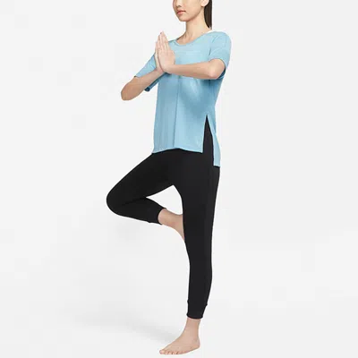 Nike (wmns)  As W Ny Df Layer Ss Top Cerulean In Blue