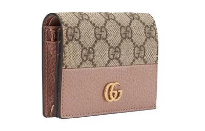 Gucci Gg Marmont Card Case Wallet In Nude