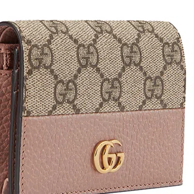 Gucci Gg Marmont Card Case Wallet In Nude