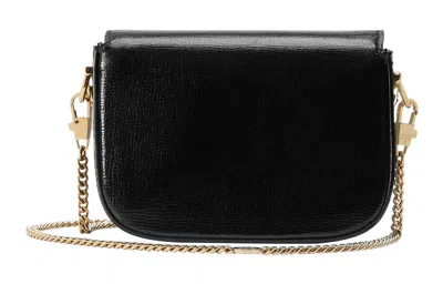 Gucci 1955 Horsebit Mini Grained-leather Shoulder Bag In Black