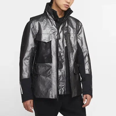 Nike Nsw Tech Pack Stay Warm Athleisure Casual Sports Windproof Waterproof Jacket Metallic Silver Go In Black